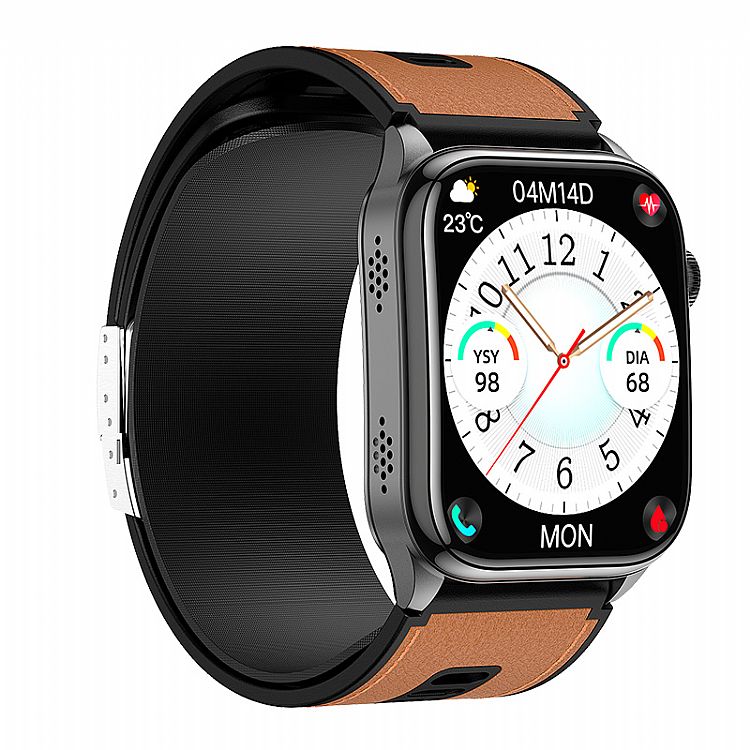 Montre connectée pour seniors avec pompe à air, ECG et PPG, Bluetooth et tension artérielle - Modèle MF30