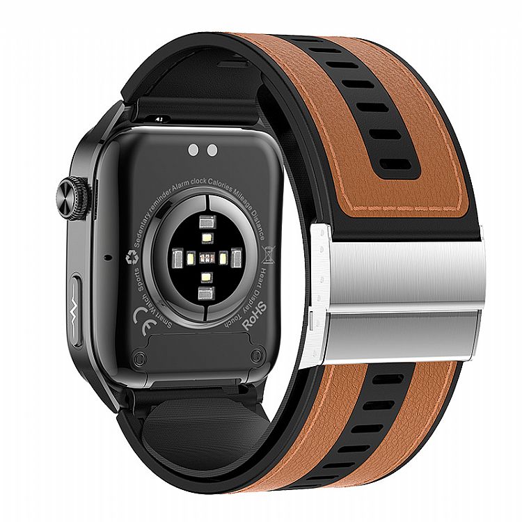 Montre connectée pour seniors avec pompe à air, ECG et PPG, Bluetooth et tension artérielle - Modèle MF30