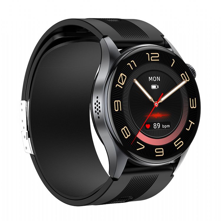 Montre connectée Bluetooth AMOLED haut de gamme pour seniors avec pompe à air, ECG et PPG - Modèle MF40