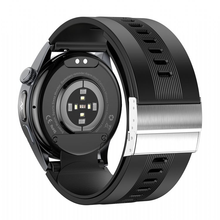 Montre connectée Bluetooth AMOLED haut de gamme pour seniors avec pompe à air, ECG et PPG - Modèle MF40