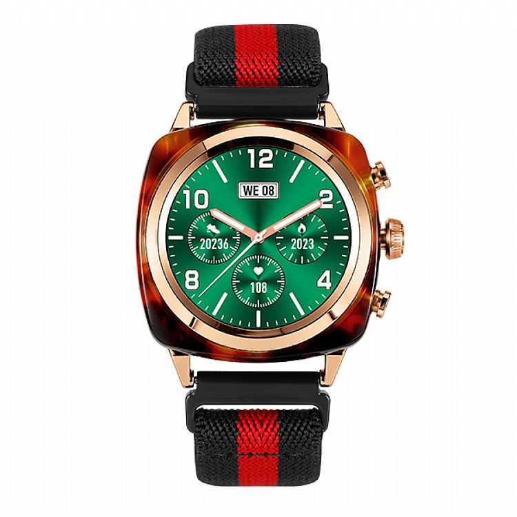Bracelet à rayures en nylon distinctif Bracelet Bluetooth DW24 Montre intelligente