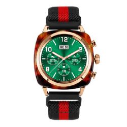 DW24 Montre connectée Bluetooth bracelet nylon rayé