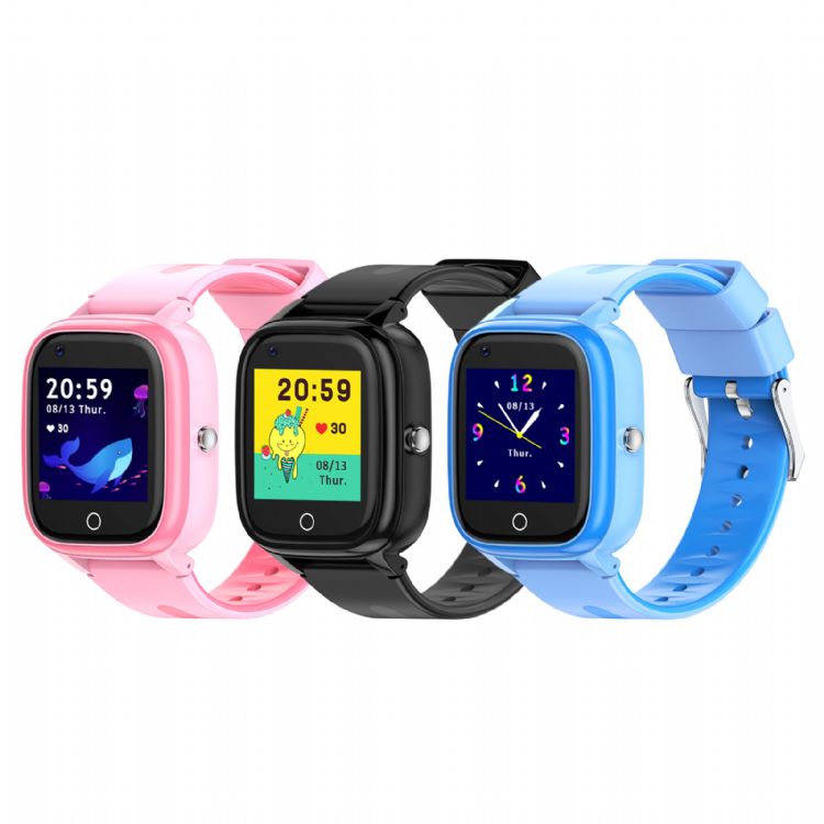 4G CAT1 GPS SOS Videocall Kids SmartWatch CT03 avec boîtier transparent