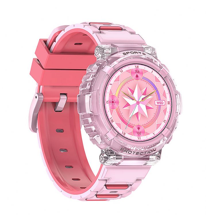 Montre intelligente pour enfants KF02, montre de jeu Bluetooth haute définition, boîtier transparent