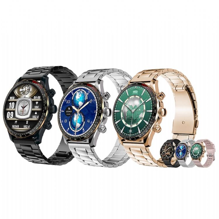 Montre intelligente ronde de santé Bluetooth pour adulte, écran Amoled, Texture de coque, DW14