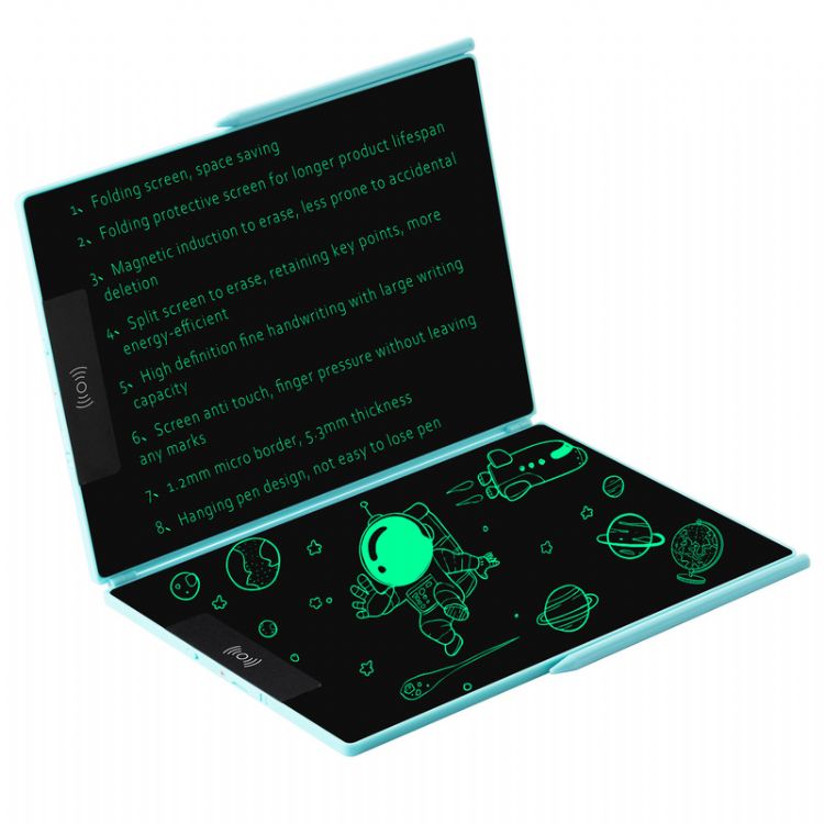 Tablette d'écriture LCD à écran pliable de 14.3 pouces, 143ZX, haute définition, induction magnétique pour effacer