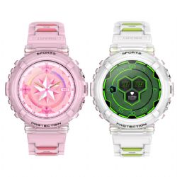 Reloj inteligente para niños KF02, reloj de juego Bluetooth de alta definición, estuche transparente