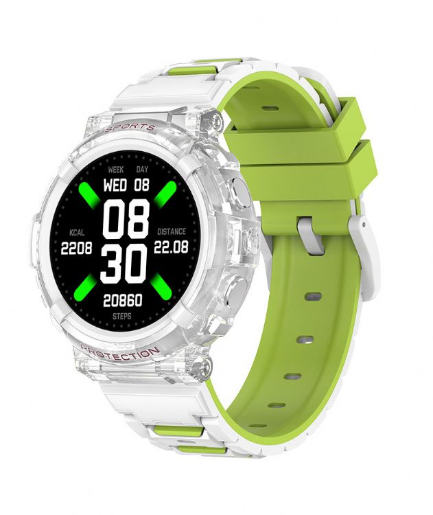 Reloj inteligente para niños KF02, reloj de juego Bluetooth de alta definición, estuche transparente