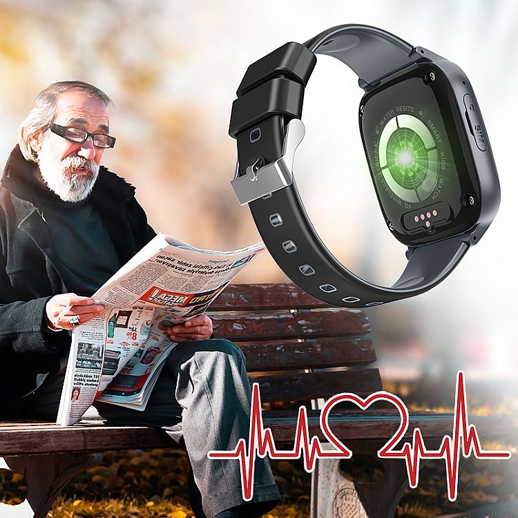 4G SOS Senior Smartwatch with Heart Rate Monitoring KT17S